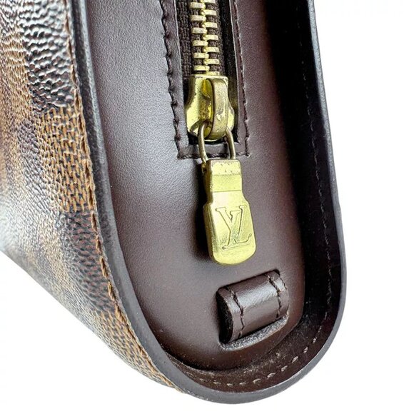 Auth LOUIS VUITTON Damier Ebene Saint Louis Clutch Bag Brown N51993 - z3432 - Picture 10 of 13